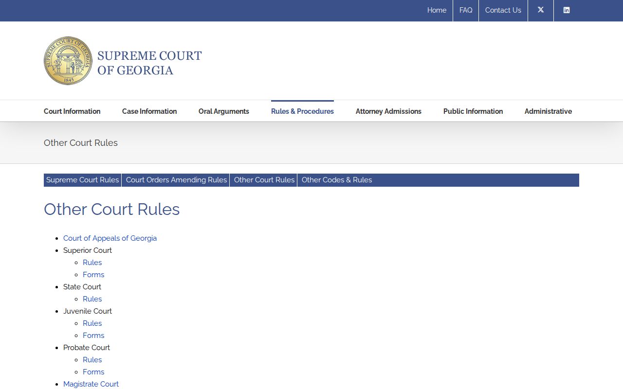 Georgia Uniform Superior Court Rules relevant to Meriwether County civil dockets