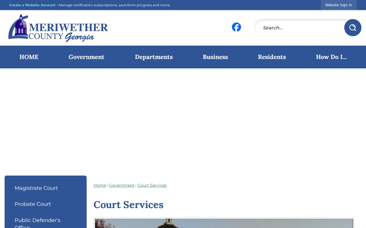 Meriwether County Court Services links