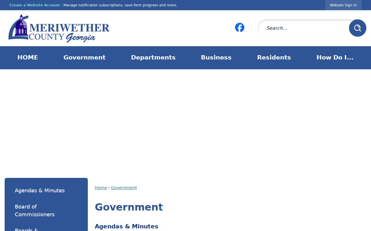 Meriwether government and court services page